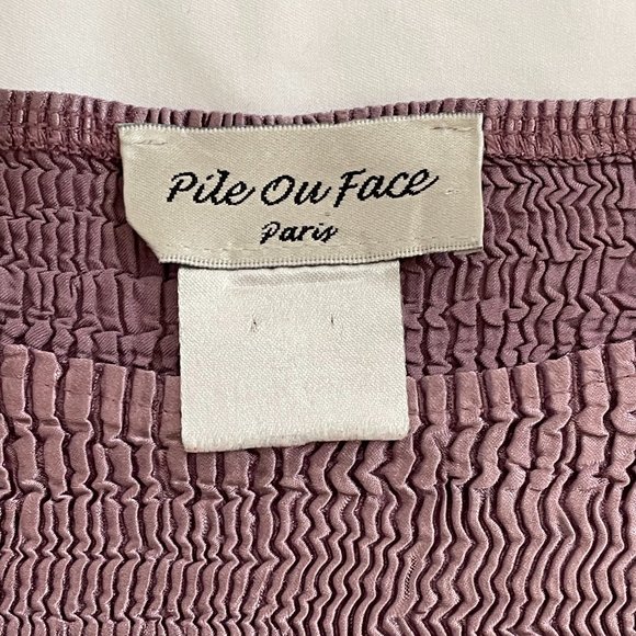 Pile Ou Face Paris Dusty Rose/Mauve Crinkle Shirt - Picture 4 of 11